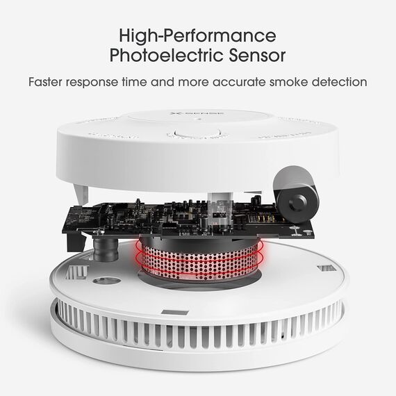 X-Sense Verbesserter Rauchmelder 10 Jahre Batterie, Feuermelder mit fotoelektrischem Sensor, EN14604 geprüfte Brandmelder, SD2J0AX, 2er Set