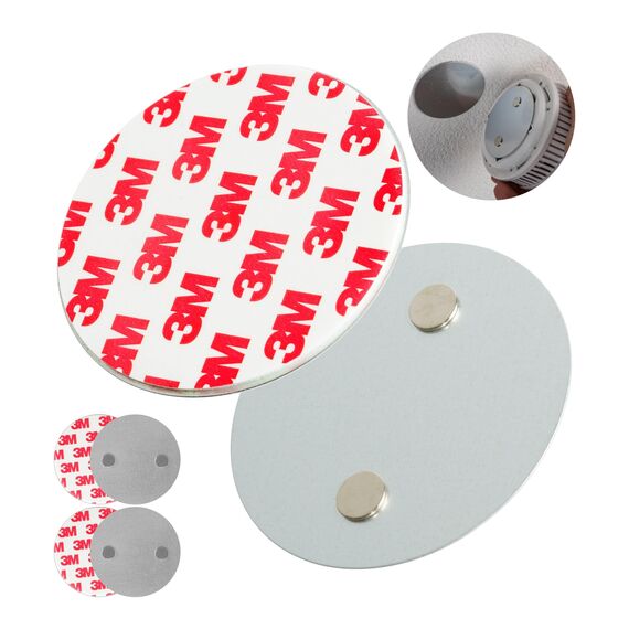 Rauchmelder Magnethalter, 3 Stück, Ø 50 mm Durchmesser, zum Kleben an die Decke, Magnethalterung mit Befestigung ohne Bohren, Halter für Feuermelder und Rauchwarnmelder, Warngerät Klebepad Halterung