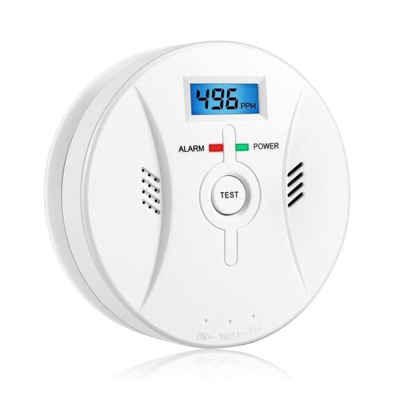 Kohlenmonoxid Warnmelder mit LCD Display CO Melder Lauter 85 Db Alarm Kohlenmonoxid Melder mit Kohlenmonoxidsensor Carbon Monoxide Alarm Batteriebetrieb