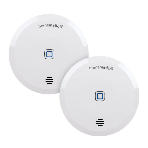 Homematic IP Smart Home 2er-Set Wassersensor, Wassermelder für zuverlässige Alarmierung per Sirene und Push-Benachrichtigung in der Smartphone-App bei Feuchtigkeit und Wasser, 151694A0