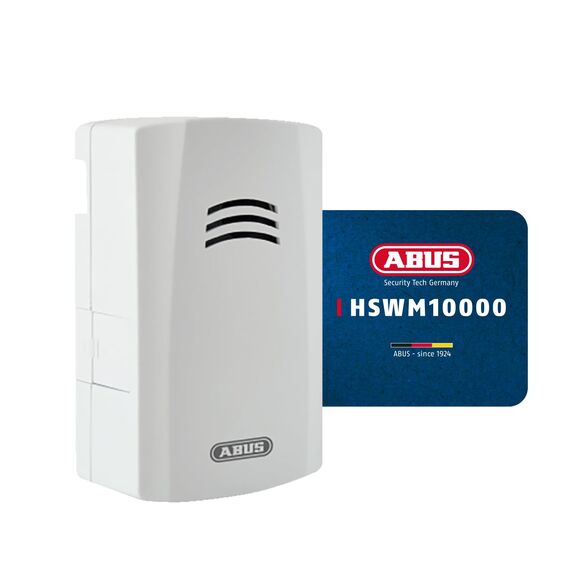 ABUS Wassermelder HSWM10000 - warnt bei Wasserschäden in Küche, Bad, Keller - 85 dB lauter Wasseralarm - Batterie austauschbar Weiss