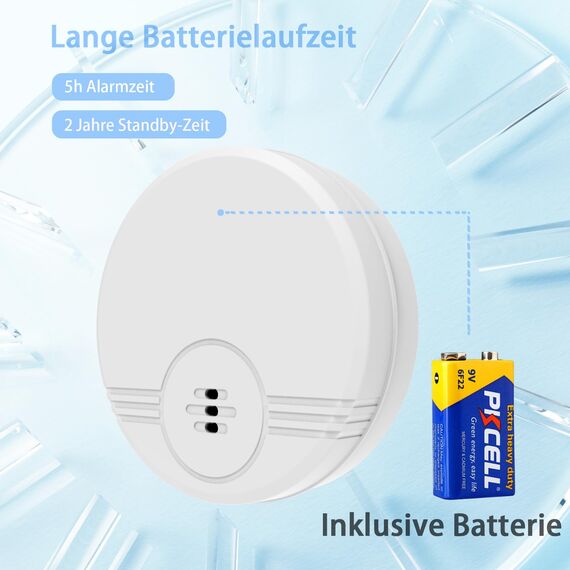 Erdiegle Wassermelder Wasseralarm, 135dB Wasser Sensor Alarm Wasserwarner Flut Detektor für Keller, Badezimmer, Waschküche, Küchen, Garagen, und Dachböden (6F22/9V Batterien enthalten) (1 Pack)