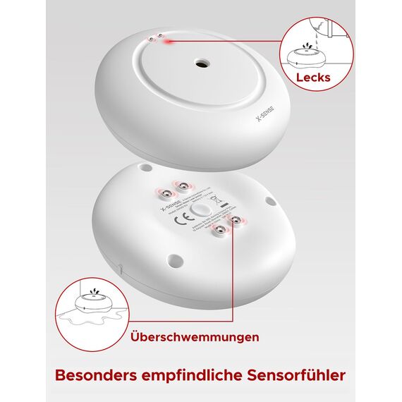 X-Sense Wi-Fi Wassermelder mit Batterie, Wassersensor IP66, WLAN-Wassersensor, EIN Zubehörteil für das SWS54-Wassersensor-Kit, Einzelverpackung, Modell SWS51, 3 Stück