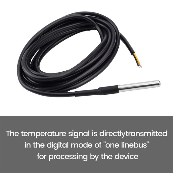 Aideepen 5 Stuck Temperatursensor, 10m Kabel Wasserdicht Temperaturfühler digitaler Edelstahl Temperatursensor kompatibel mit Arduino und Raspberry Pi, kompatibel mit Shelly