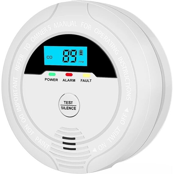 Kohlenmonoxid-Detektor, CO-Detektor mit digitaler LCD-Anzeige und akustischen Alarmen Carbon Monoxide Alarms Batteriebetrieben