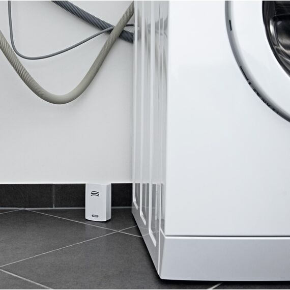 ABUS Wassermelder HSWM10000 - warnt bei Wasserschäden in Küche, Bad, Keller - 85 dB lauter Wasseralarm - Batterie austauschbar Weiss
