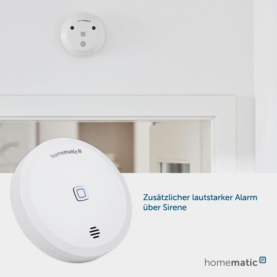 Homematic IP Smart Home 2er-Set Wassersensor, Wassermelder für zuverlässige Alarmierung per Sirene und Push-Benachrichtigung in der Smartphone-App bei Feuchtigkeit und Wasser, 151694A0