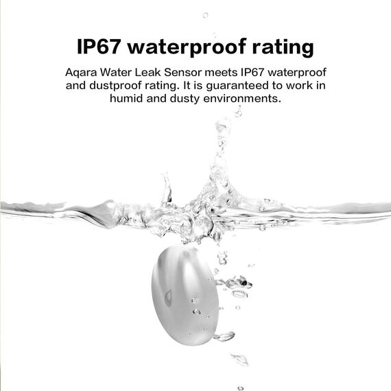 Aqara Wassermelder, Erfordert Aqara Hub, Wassersensor Drahtloser Flutdetektor für Alarmanlage und Smart Home, Wassermelder-Alarm für Küche, Badezimmer, Keller