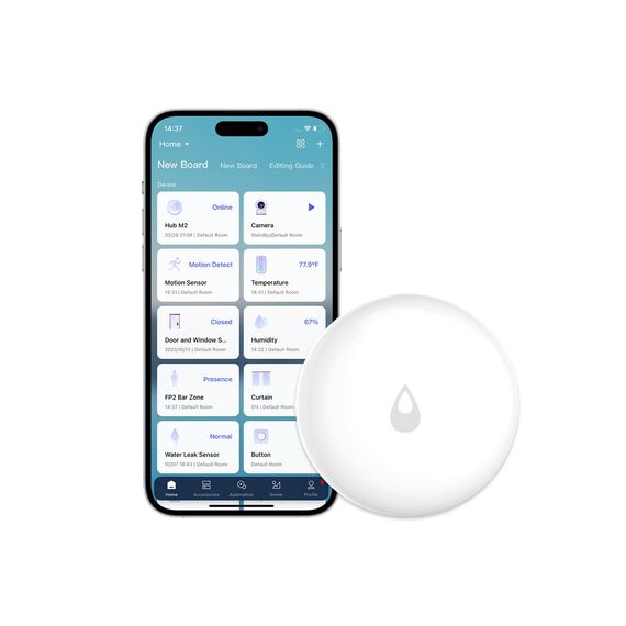 Aqara Wassermelder, Erfordert Aqara Hub, Wassersensor Drahtloser Flutdetektor für Alarmanlage und Smart Home, Wassermelder-Alarm für Küche, Badezimmer, Keller