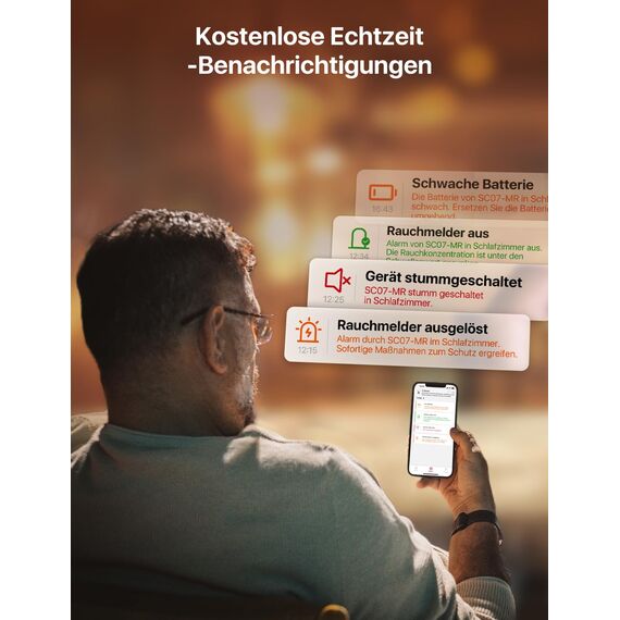 X-Sense WLAN Rauch- und Kohlenmonoxid Melder SC07-MR, Smart Vernetzter CO Melder, mit X-Sense Home Security-App, 1 Rauchgas-Melder und CO-Detektor mit 1 SBS50 Basisstation, SC07-MR11