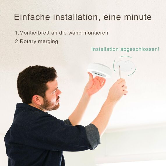 Kohlenmonoxidmelder mit 10-Jahres-Lithiumbatterie, Sprachalarm & LED-Display – CO-Warnmelder EN50291 Zertifiziert, für Haus, Wohnung, Wohnmobil（3 Stück）
