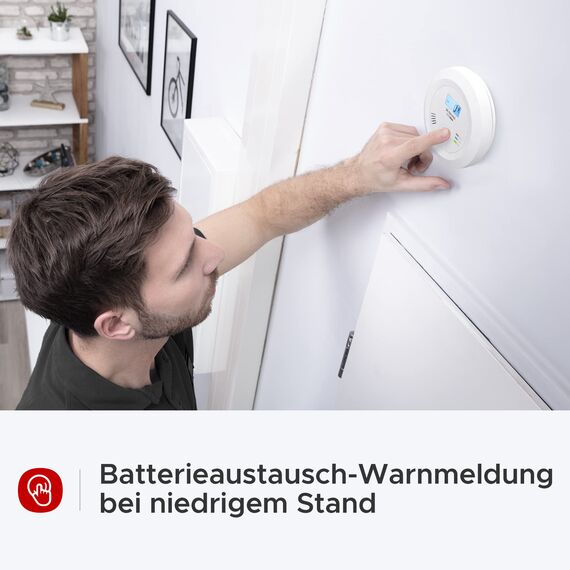 X-Sense CO Melder mit Austauschbarer Batterie und LCD Display inkl. CO-Konzentration, Kohlenmonoxidmelder mit Prüftaste und LED-Statusleuchte, bis 60 m, CO03B