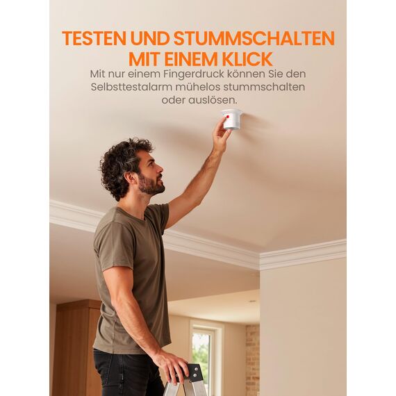 Heiman MINI Kohlenmonoxid-Melder mit Figaro-Sensor – 10 Jahre Sensorlebensdauer, CO Melder mit wechselbarer Batterie (10 Jahre) & 85 dB Alarm, EN 50291 konform