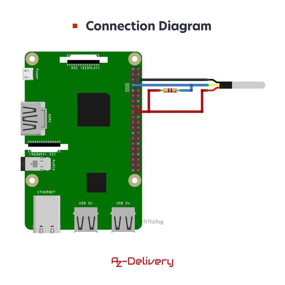 AZDelivery 5 x DS18B20 3M Kabel digitaler Edelstahl Temperatursensor Temperaturfühler, wasserdicht kompatibel mit Arduino und Raspberry Pi inklusive E-Book | kompatibel mit Shelly Temperatursensor