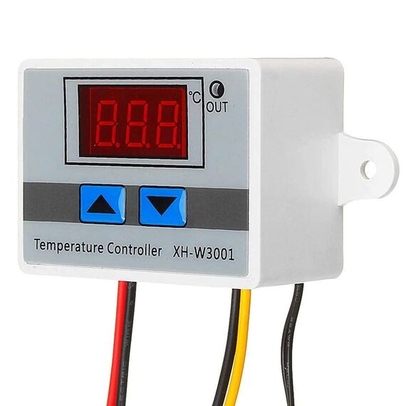RUIZHI XH-W3001 Digital LCD Display Temperaturregler, DC 12V 120W Thermostatschalter mit Wasserdichter Sonde Microcomputer Thermostat