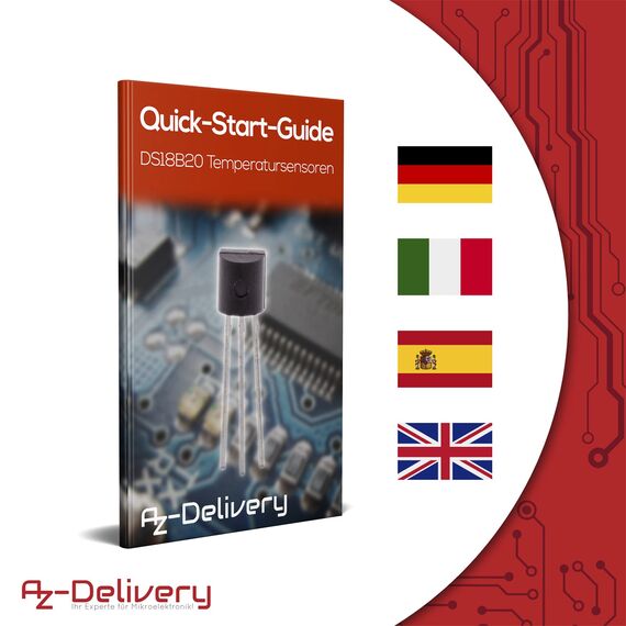 AZDelivery 10 x DS18B20 Digitaler Temperatursensor TO92-55°C - +125°C kompatibel mit Arduino und Raspberry Pi inklusive eBook!