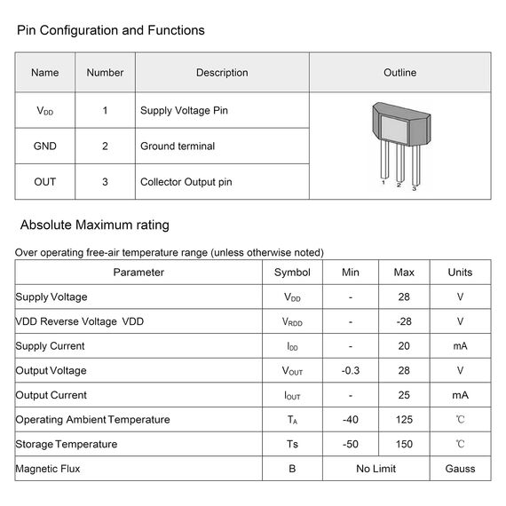 ALLECIN 41F Hall Effekt Sensor SS41F Bipolarer Hall-Effekt-Sensor 3 Poliger Magnetdetektor SH41 Hall-Effekt-Sensoren TO-92S S41 Bipolar Hall-Sensor-Schalter 3Pin Hallsensoren (Packung mit 20 Stück)