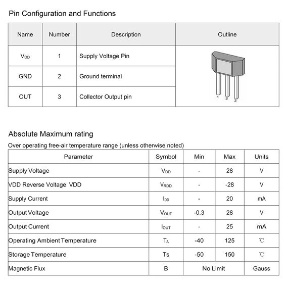 ALLECIN U18 Hall Effekt Sensor US1881 Hall-Effekt-Sensor 3Pin Magnetdetektor OH1881 Hall-Effekt-Latch 1881 Hall-Sensor-Schalter Hall-Effekt-Sensoren TO-92 Hallsensoren (Packung mit 20 Stück)