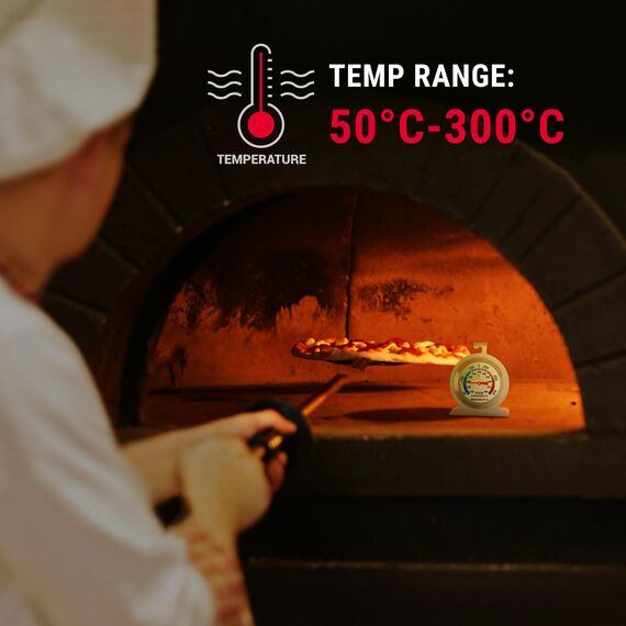 ThermoPro Backofenthermometer Analog Ofenthermometer aus Edelstahl Kochthermometer für Backofen Thermometer Kochen Innen Küchenthermometer mit großem Zifferblatt Silber 2 Stücke