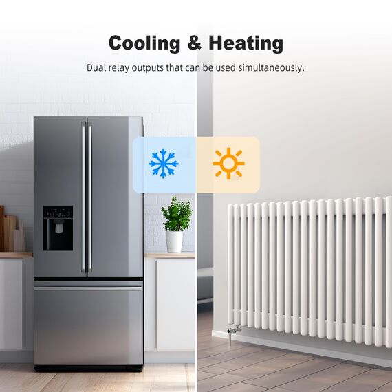 Inkbird Heizen Kühlen Thermostat, ITC-308-WIFI Steckdose Temperaturregler Fernsteuerung per App, Grau, Wi-Fi