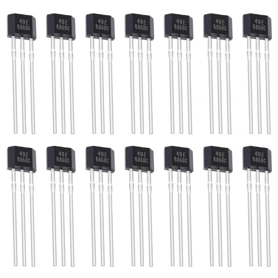ALLECIN 49E OH49E SS49E Hall Sensor Linearer Hall Effekt Sensor 3 Poliger Magnetdetektor Lineare Hall-Effekt-Sensoren Hallsensor Hallsensoren TO-92S (Packung mit 20 Stück)