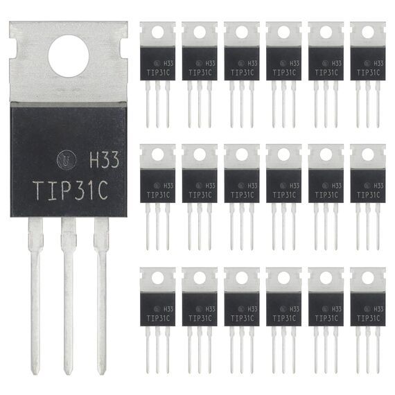 ALLECIN TIP31C TIP31 Transistor NPN Silizium Leistungstransistor 3A 100V Silicon Power Transistoren für Heimwerker TO-220 (Packung mit 20 Stück)