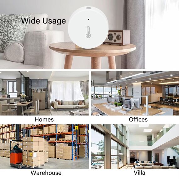 Haozee Zigbee Temperatur- und Feuchtigkeitssensor, 3er-Pack,ZigBee Hub erforderlich, für Fernüberwachung und Heimautomatisierung, Kompatibel mit Home Assistant Zigbee2mqtt