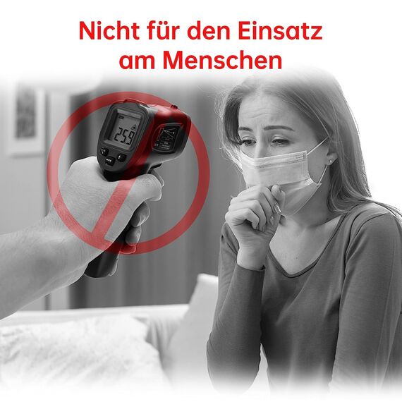 ERICKHILL Infrarot-Thermometer -50 ℃ ~ 600 ℃ Berührungslose digitale Laser-Temperaturpistole mit LCD-Display, einstellbarer Emissionsgrad – geeignet zum Kochen/Grillen/Einfrieren, mit Fleischsonde