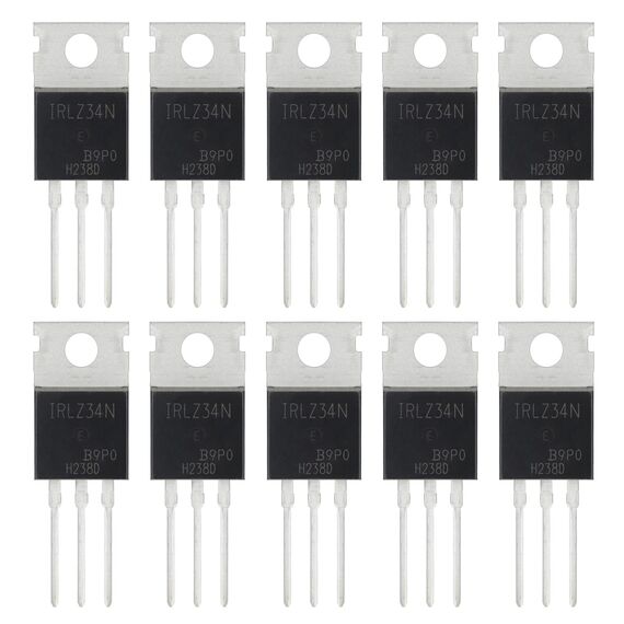 ALLECIN 10 Stück IRLZ34N IRLZ34 IRLZ34NPBF MOSFET-Transistoren 30A 55V N-Kanal-Leistungs-Mosfets-Transistor 30 Ampere 55 Volt TO-220