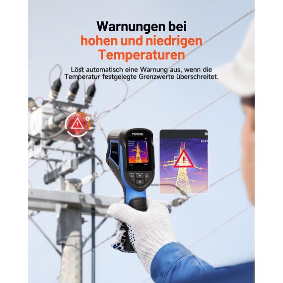 TOPDON Wärmebildkamera TC004 Mini, 240x240 IR-Auflösung, 15 Stunden Akkulaufzeit, -20°C bis 450°C, 25Hz, Infrarot Kamera Handy für Hauswartung, Leckageinspektion, HVAC-Inspektion