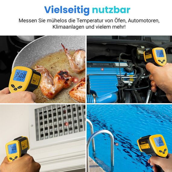 Etekcity Infrarot Thermometer -50 bis +610°C, Digital IR Pyrometer berührungslos Temperaturmessgerät, LCD Beleuchtung (Nicht für Menschen) für Kochen/Pizza Oven/Gefrierschrank/Industrie