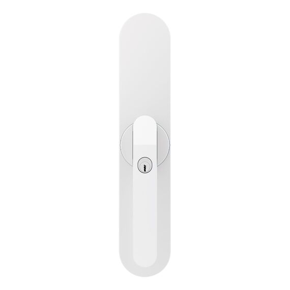 ABUS Fensterantrieb WINTECTO One – Smarter Fenstergriff für Fenster, Balkon- und Terrassentür – mit Alarmfunktion – einfache Montage ohne Bohren – Weiß, verschiedenschließend