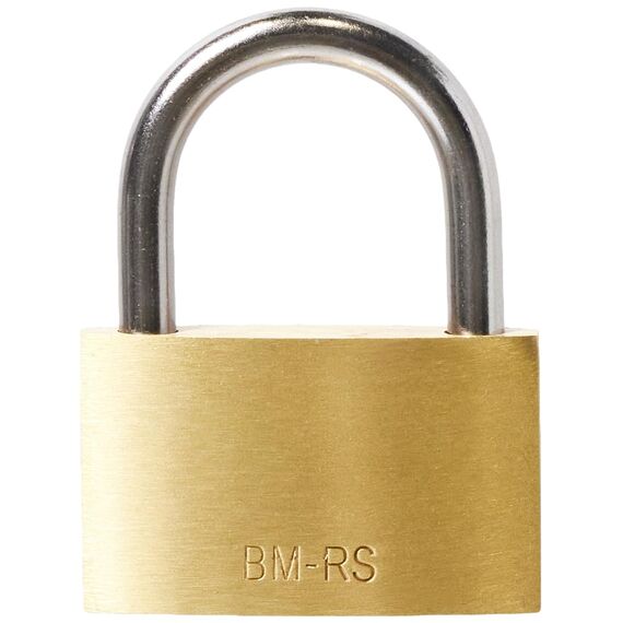 Brüder Mannesmann Vorhängeschloss Messing 50 mm, Zylinderschloss, Sicherheitsschloss, robust und korrosionsbeständig, für Garage, Schuppen und Fahrrad geeignet, inkl. 3 Schlüssel | M 413-50