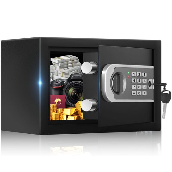 Mini Safe Tresor für Zuhause, MöBeltresor Klein mit Feuerfest Wasserdicht Geldtasche, Kleiner Tresor Sicherheitssafe mit Zahlenschloss,Tresore Kinder Wandtresor für Geld Medikamente Schmuck