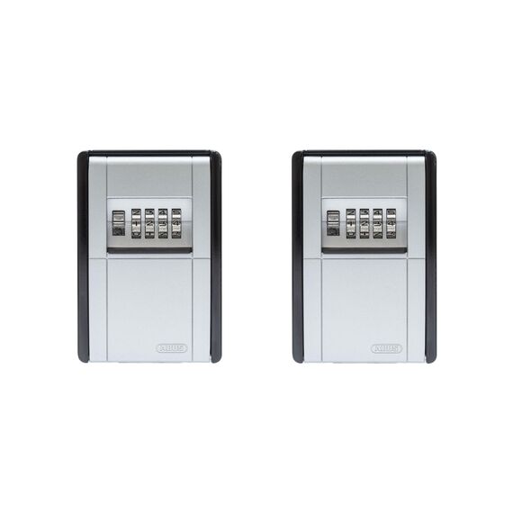 ABUS KeyGarage 787-2er Set - Schlüsselbox zur Wandmontage - für Schlüssel oder kleine Wertgegenstände - Schwarz-Silber