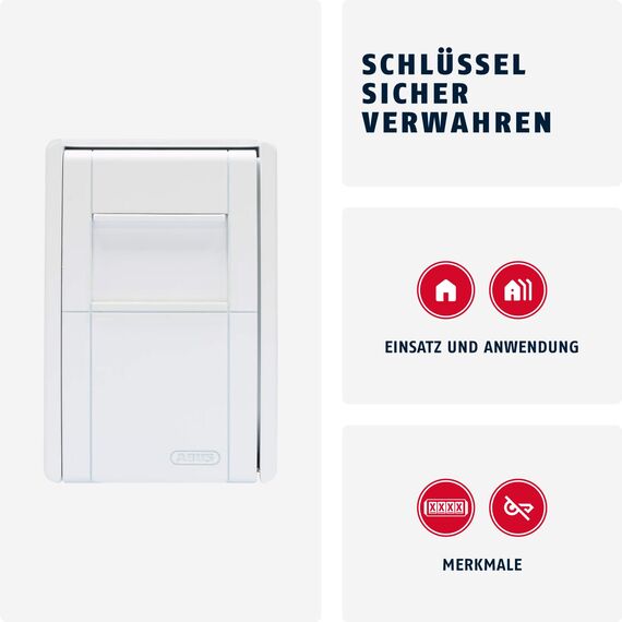 ABUS KeyGarage 787 - Schlüsselbox zur Wandmontage - für Schlüssel oder kleine Wertgegenstände - Weiß