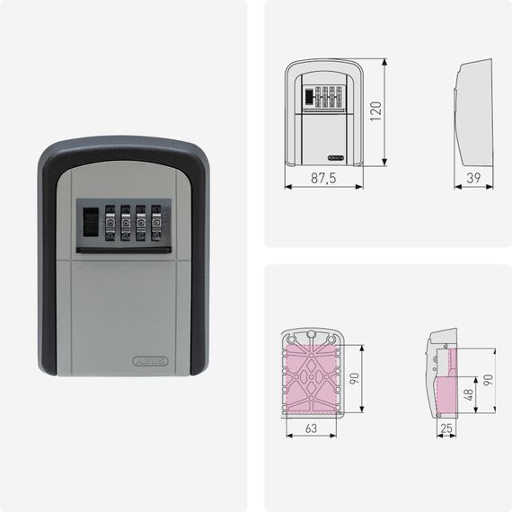 ABUS KeyGarage 707 - Schlüsselbox zur Wandmontage - für bis zu 7 Schlüssel oder kleine Wertgegenstände - Schwarz-Silber