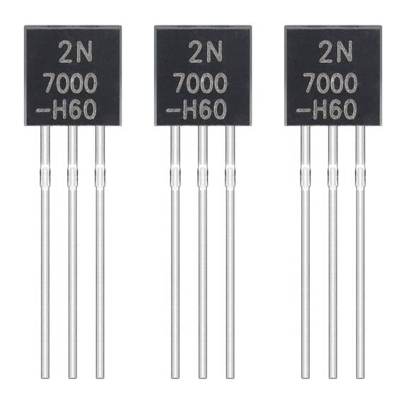 ALLECIN 2N7000 Mosfet Transistor TO-92 N-Kanal Feldeffekttransistor für Haushaltsindustrie und DIY 200mA 60V (Packung mit 100 Stück)