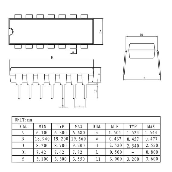 ALLECIN CD40106BE CD40106 CD40106 40106 Schmitt-Trigger Hex Inverter CMOS IC DIP-14 (Packung mit 10 Stück)