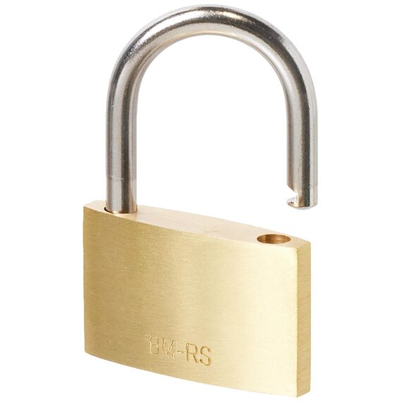 Brüder Mannesmann Vorhängeschloss Messing 50 mm, Zylinderschloss, Sicherheitsschloss, robust und korrosionsbeständig, für Garage, Schuppen und Fahrrad geeignet, inkl. 3 Schlüssel | M 413-50