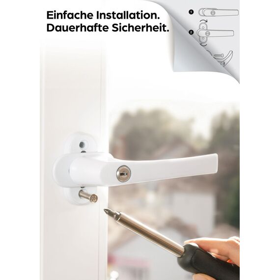 Prowiste 4 Abschließbare Fenstergriffe Weiß - ???????????????????????????????????????????????? - Einfache Montage - Mit 8 universalen Schlüsseln - Zuverlässiger Schutz