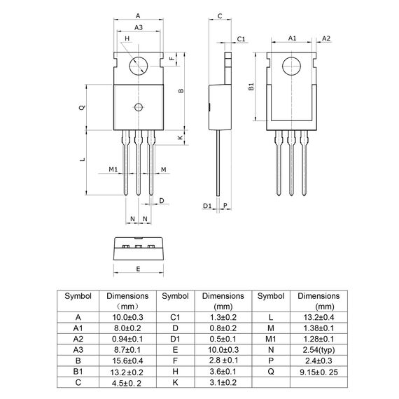 ALLECIN TIP41C TIP41 NPN Transistor 6A 100V Darlington Silizium Leistungstransistoren 3-Polig TO-220 (Packung mit 20 Stück)