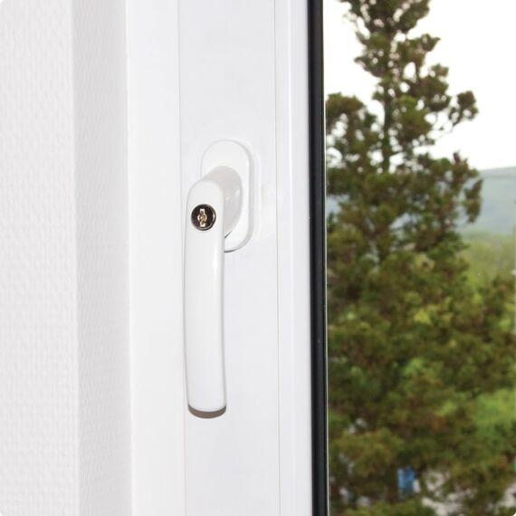 ABUS Abschließbarer Fenstergriff FG200 AB208-10er Set - Fensterknauf mit Druckzylinder, gleichschließend - ABUS-Sicherheitslevel 3-88562 - Weiß
