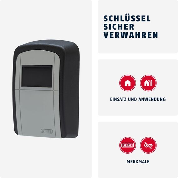 ABUS KeyGarage 707 - Schlüsselbox zur Wandmontage - für bis zu 7 Schlüssel oder kleine Wertgegenstände - Schwarz-Silber