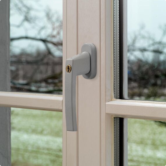 ABUS Abschließbarer Fenstergriff FG210 AB210 - 3er Set - Fensterknauf mit Druckzylinder, gleichschließend - ABUS-Sicherheitslevel 3 - 59488 - Silber