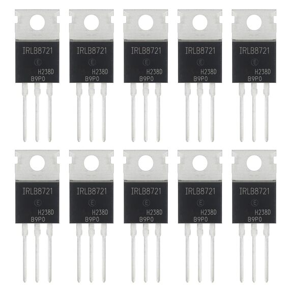 ALLECIN 10 Stück IRLB8721 IRLB8721N IRLB8721PBF MOSFET-Transistoren Leistungs Halbleiterprodukte 30V 62A N-Kanal Mosfets-Transistor 30 Volt 62 Ampere TO-220