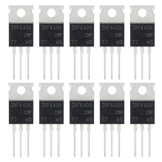 ALLECIN 10Stück IRF640 IRF640N IRF640NPBF MOSFET Transistoren 18A 200V N-Kanal Leistungs MOSFETS Transistor 18 Ampere 200 Volt TO-220