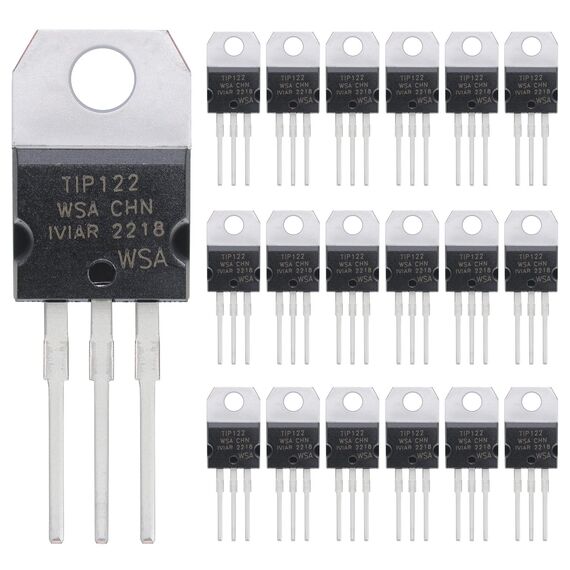 ALLECIN 20 Stück TIP122 Epitaxial Darlington NPN Transistor 5A 100V Leistungstransistoren 5 Ampere 100 Volt