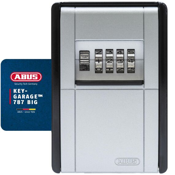 ABUS KeyGarage 787 BIG - Schlüsselbox zur Wandmontage - für bis zu 50 Schlüssel oder kleine Wertgegenstände - Schwarz-Silber