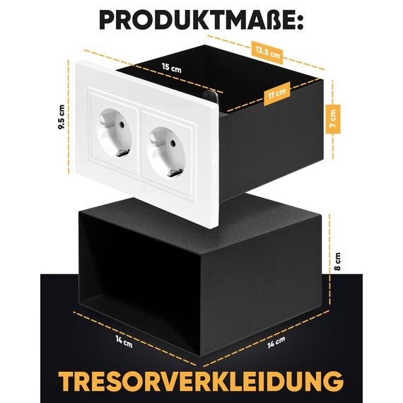 Elder Welder® Steckdosen Safe Tresor Versteck | Jetzt mit Fake-Stecker Funktion | Wandtresor zum Einmauern | Steckdosentresor als Geheimfach | Mini Safe für Geldversteck Geheimversteck | Geld Box